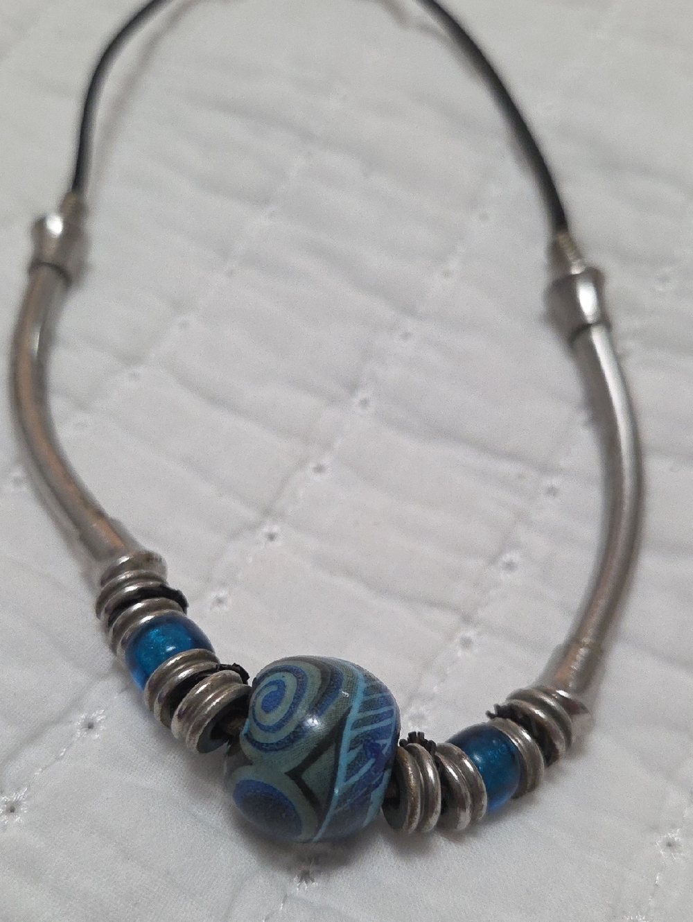 Handcrafted Blue Bead Women's Necklace - Designer Style